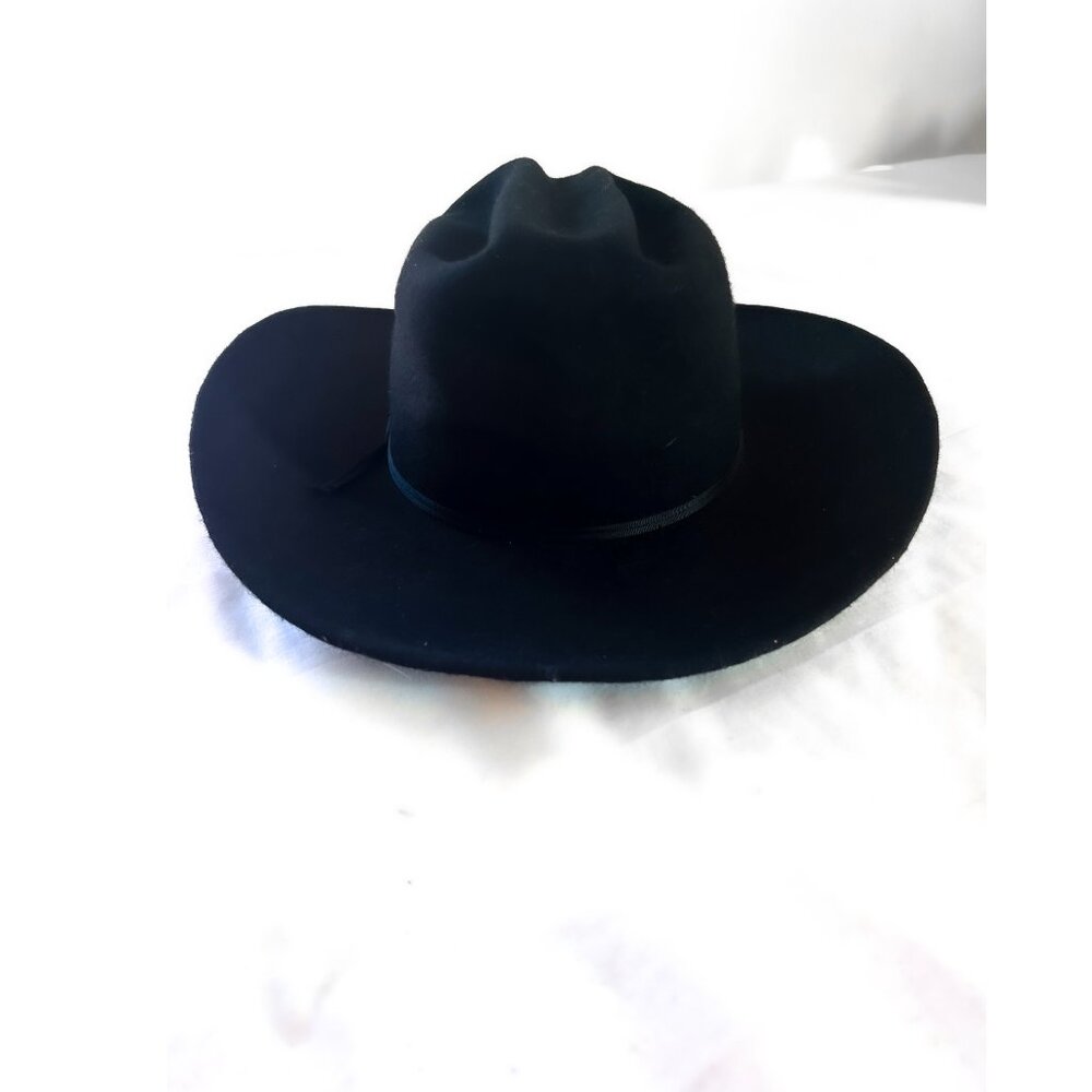 Rockmount Ranch Wear Black Wool Felt Cowboy Rodeo Hat 7 1/4 - Picture 5 of 12
